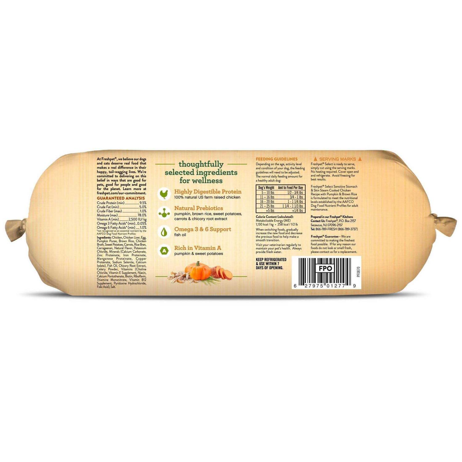 Freshpet Select Sensitive Stomach & Skin Steam Cooked Chicken Recipe Dog Food - Pet Supplies online store