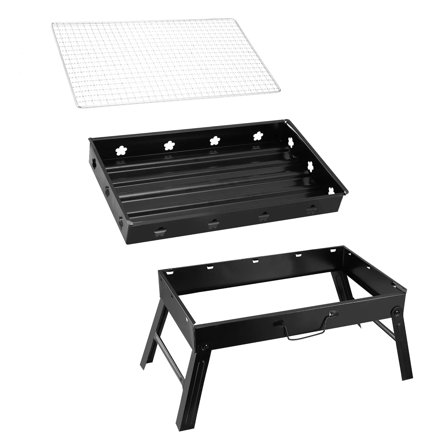 17in Charcoal Grill iMounTEK Portable Folding BBQ Stainless Steel Grill Outdoor Camping Picnic