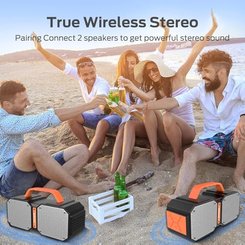 BUGANI Shock Bluetooth Speakers, Bluetooth 5.4, Waterproof, Portable Wireless Speakers, 60W Super Power, Suitable for Family Gatherings and Outdoor Travel, Outdoor Speaker