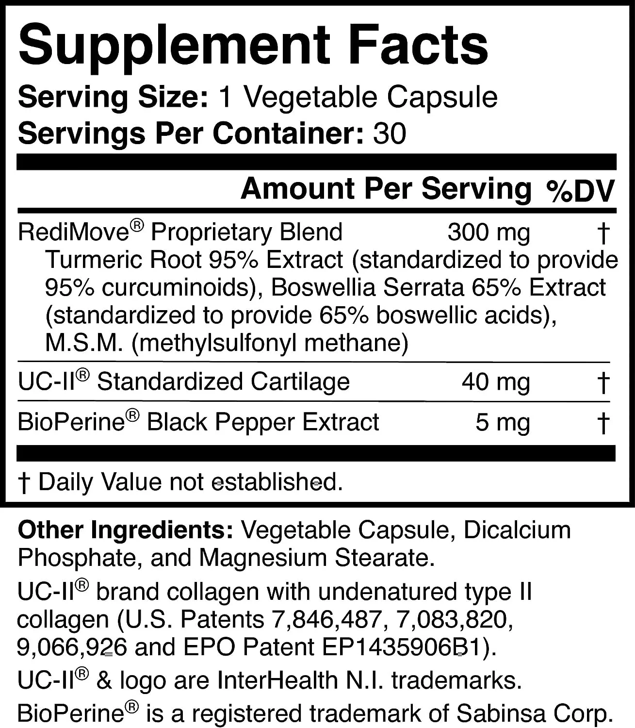 RediMove - Natural Joint Support Supplement - Non-GMO, Gluten-Free