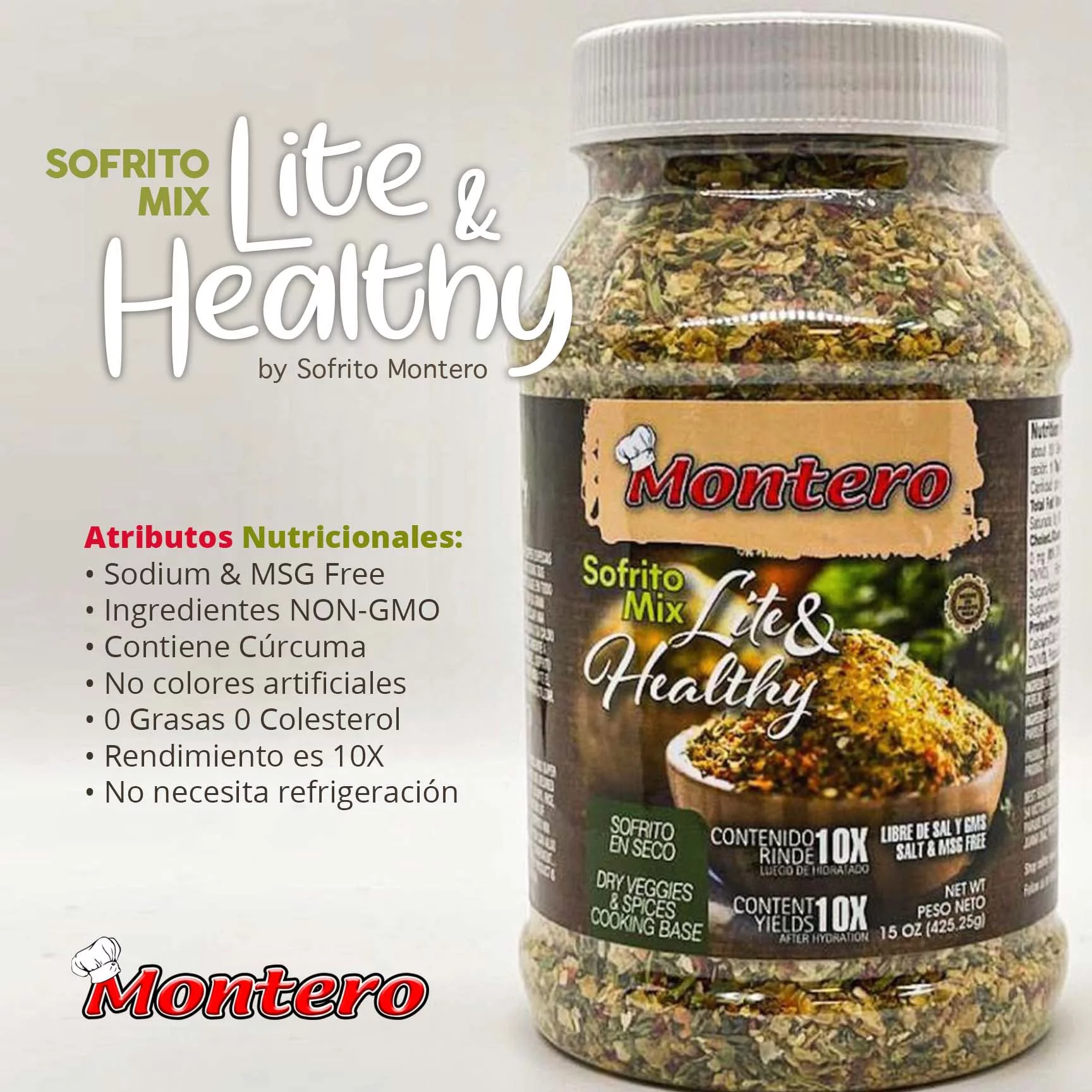 Montero Sofrito Mix Lite & Healthy, 15 oz.