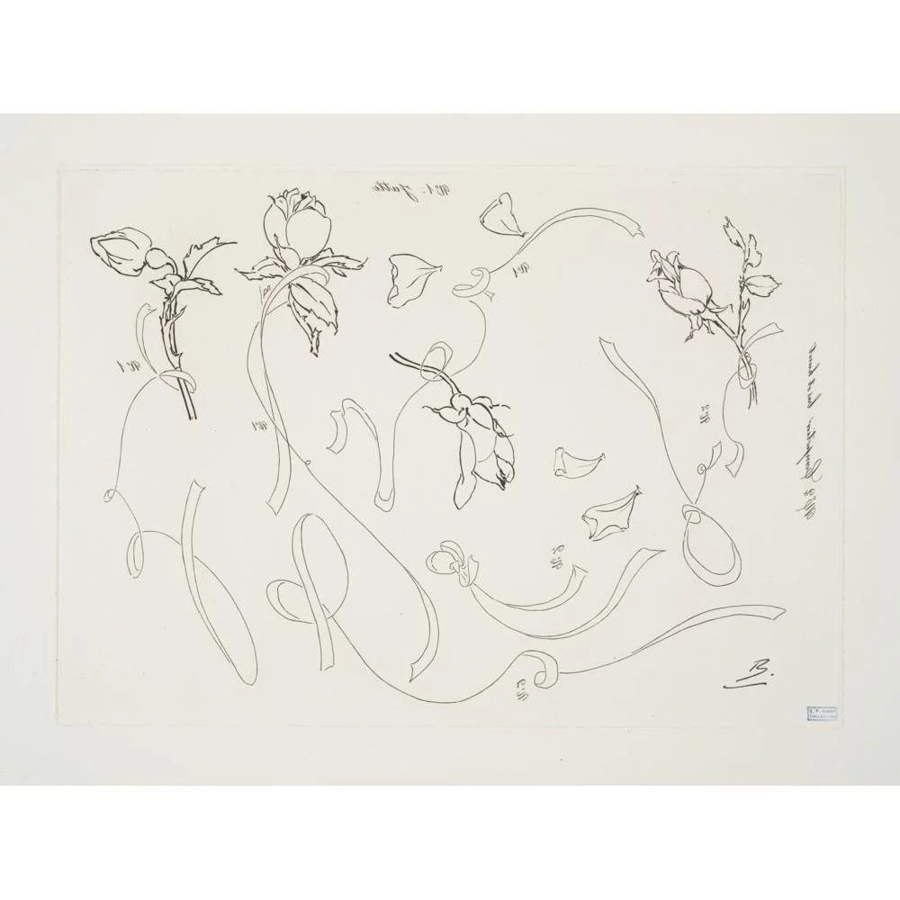 Lucie Renaudot 18x14 Black Ornate Wood Framed Double Matted Museum Art Print Titled - Furnishings and Interiors (1921)