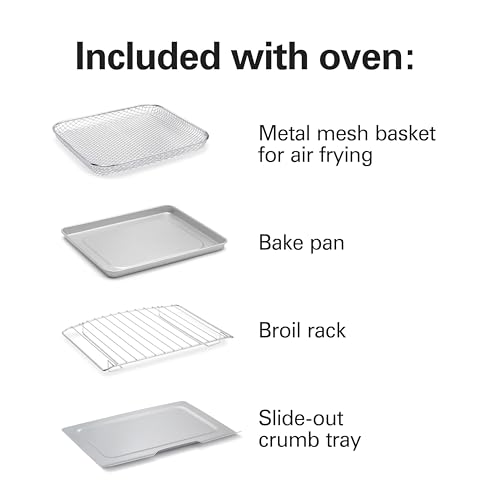 Hamilton Beach Sure-Crisp Air Fryer Toaster Oven Combo, Fits 9” Pizza, 4 Slice Capacity, Powerful Circulation, Auto Shutoff, Stainless Steel (31403)