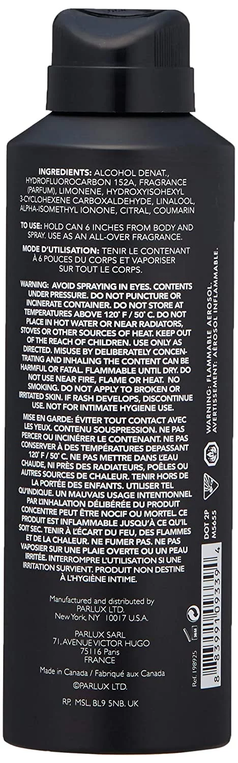 Kenneth Cole Vintage Black Body Spray 6 oz (Pack of 3)