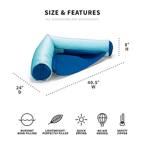 Big Joe Noodle Sling, No Inflation Needed, Pool Float with Armrests, Quick Draining Fabric, Cup Holder