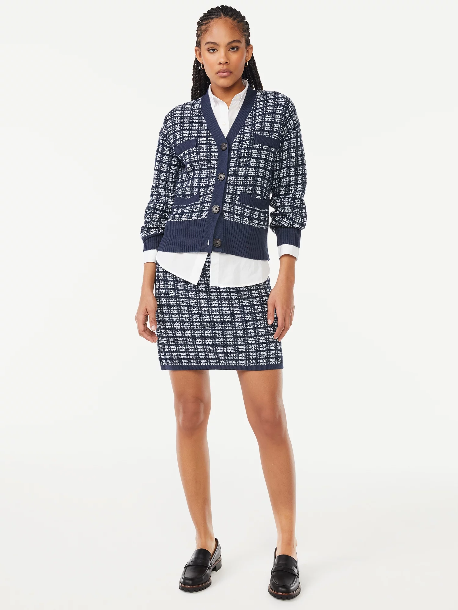 Free Assembly Women's Tweed Mini Sweater Skirt