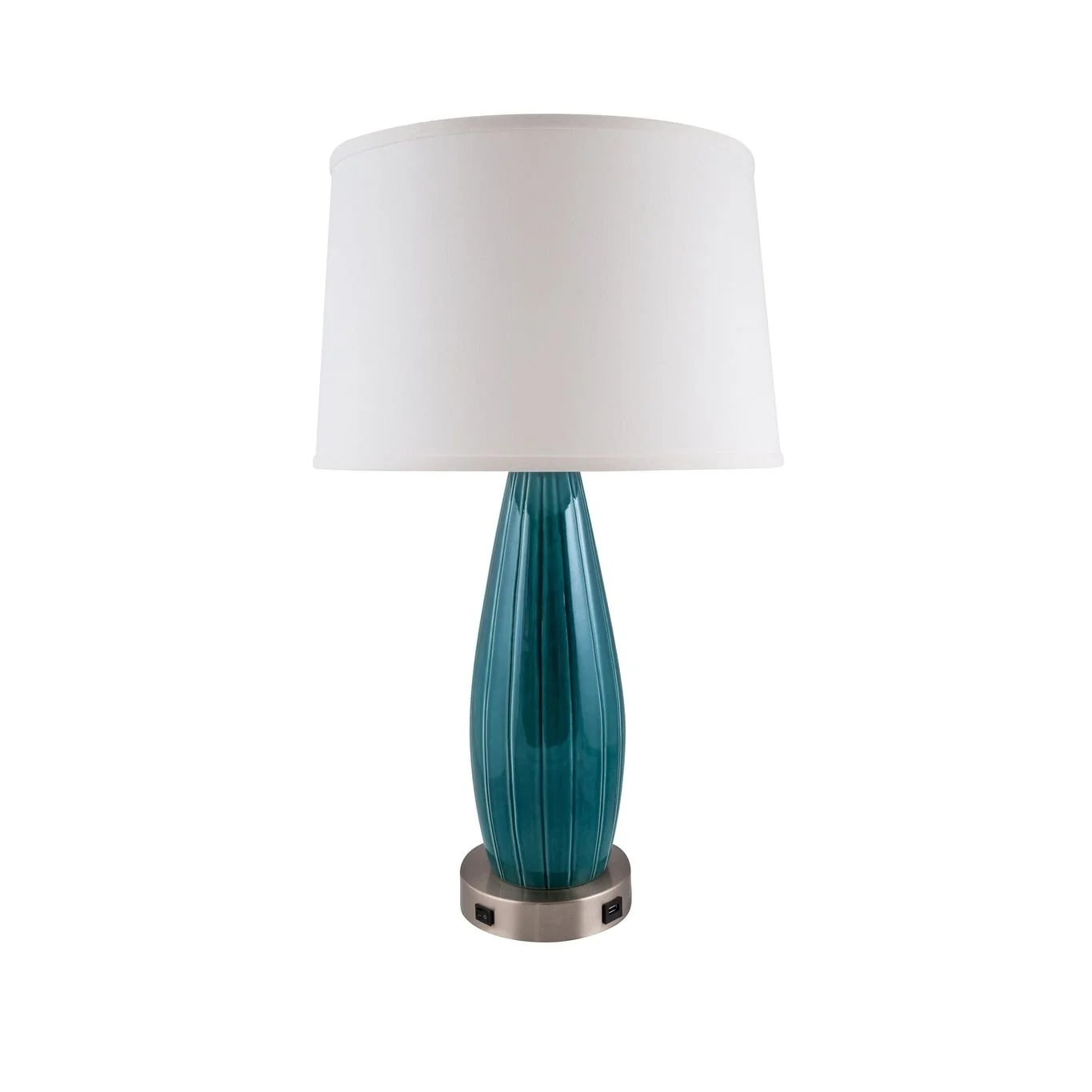 RJF Enterprises Inc. RiverCeramic® Stream Line Lamp with USB tropical turquoise