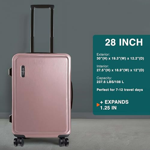 22 Inch Carry On Luggage 22x14x9 Airline Approved, Carry On Suitcase with Wheels, Hard-shell Carry-on Luggage, Durable Luggage Carry-On, Black Small Suitcase with Cosmetic Case