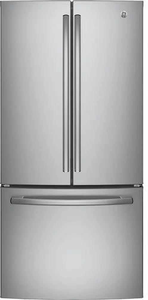 GE Appliances GWE19JSLSS ENERGY STAR 18.6 Cu. Ft. Counter-Depth French-Door Refrigerator-Stainless Steel