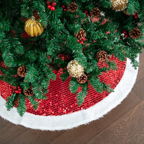 Mr. Pen- Christmas Tree Skirt 48 inches, Knitted Christmas Skirt Tree, Xmas Tree Skirt