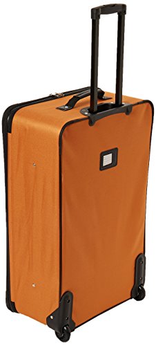 Rockland Journey Softside Upright Luggage Set,Expandable, Lightweight, Black, 4-Piece (14/19/24/28)