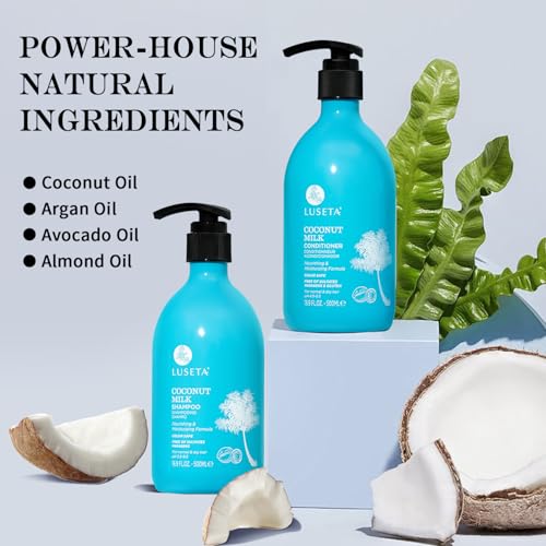 Luseta Manuka Honey Shampoo & Conditioner Set Hydrating and Moisturizing for Dry, Damaged and Dull Hair Restores Shine & Softness and Sulfate-Free 16.9oz*2