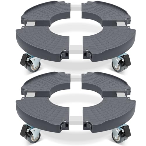 W B D WEIBIDA Plant Caddies with Wheels 2 Pack Heavy Duty Rolling Plant Stand Large Potted Plant Dolly Cart Garden Pot Mover