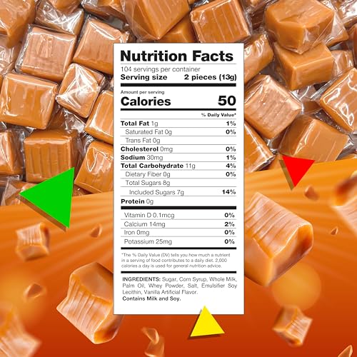 Kraft Caramel Cubes Candy, Individually Wrapped (3 Pound Bag - Approx. 200 Count)