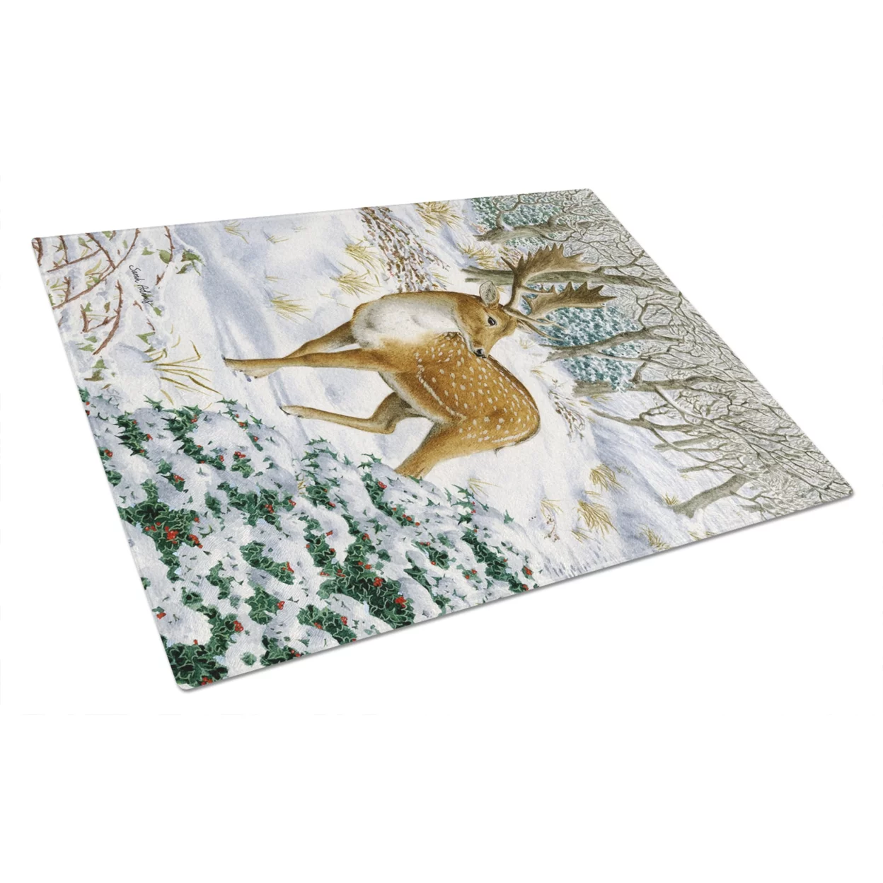 Carolines Treasures ASA2006LCB Fallow Buck Deer Glass Cutting Board Large , 12H x 16W, multicolor