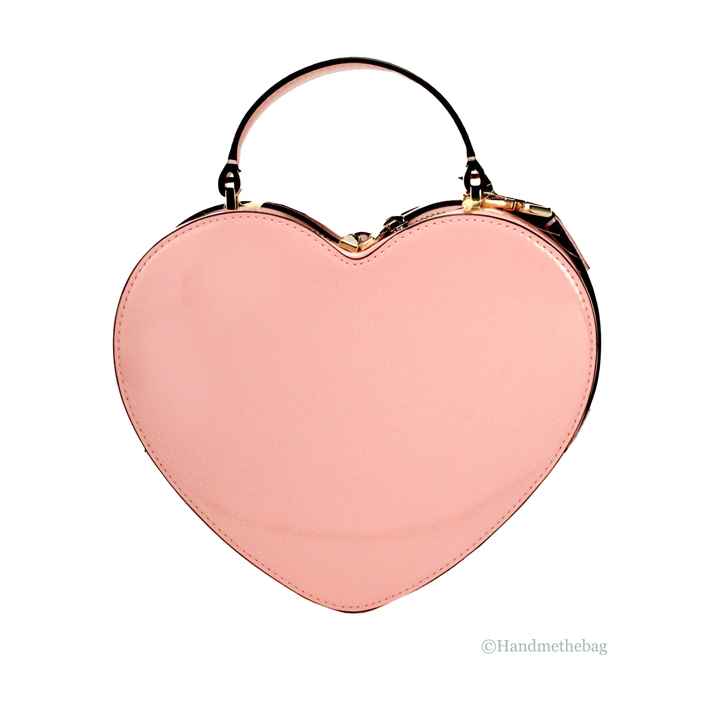 Kate Spade Love Shack Tea Rose Patent Leather Top Handle Heart Crossbody Bag
