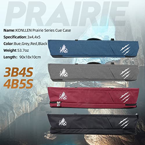 KONLLEN 3x4 4x5 Oxford Cloth Prairie Pool Cue Case High Capacity Billiard Cue Stick Carrying Bag