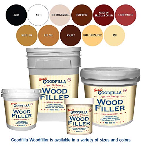 Water-Based Wood & Grain Filler - Neutral Base - 1 Quart By Goodfilla | Replace Every,Filler & Putty | Repairs, Finishes & Patches | Paintable, Stainable, Sandable & Quick Drying