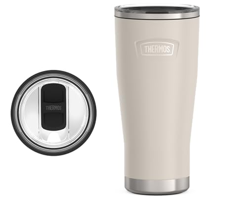 THERMOS ICON SERIES, Stainless Steel Cold Tumbler with Slide Lock, 24 Ounce, Sandstone