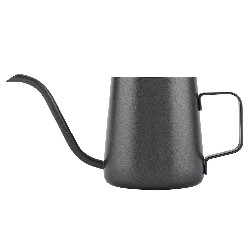 Coffeepot, Delaman Cuello de cisne de acero inoxidable Verter sobre goteo Cafetera Té Taza de café Olla 350 ml(Negro)