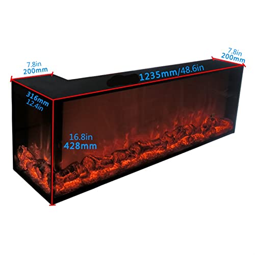 Fireplace Electric Fireplace, L-shaped Corner Electric Fireplace, Recessed Decorative Electric Fireplace for Background Wall, Remote Control, Black Electric Fireplace(Right corner)