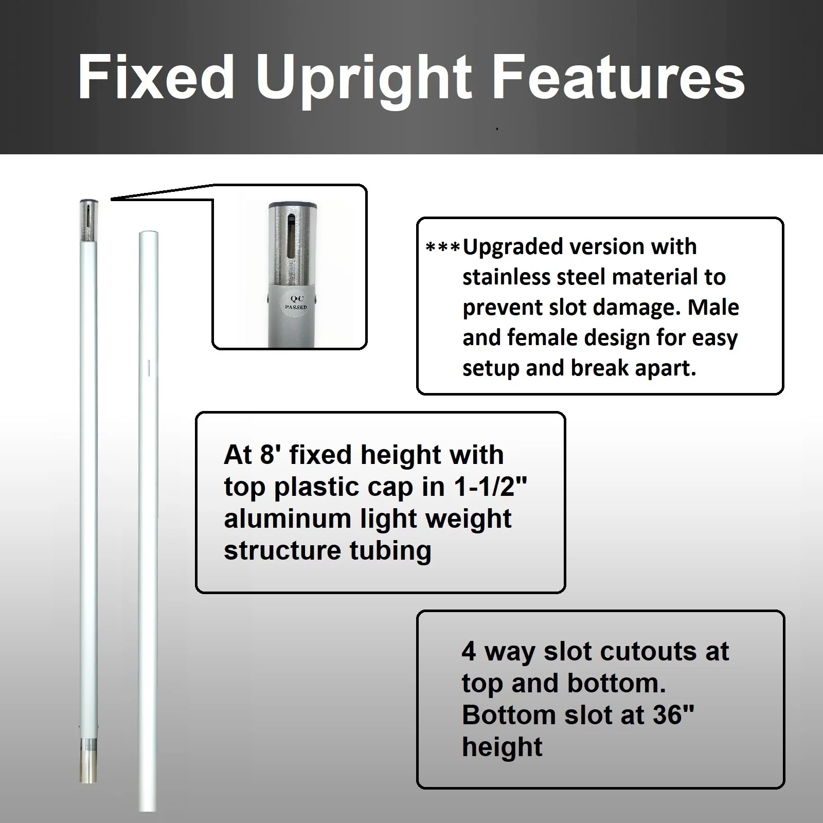 VIP Crowd Control 8'x20' Pipe and Drape Backdrop Kit with Premier Drape Fabric (8'x20' Black) ***Upgraded Version***