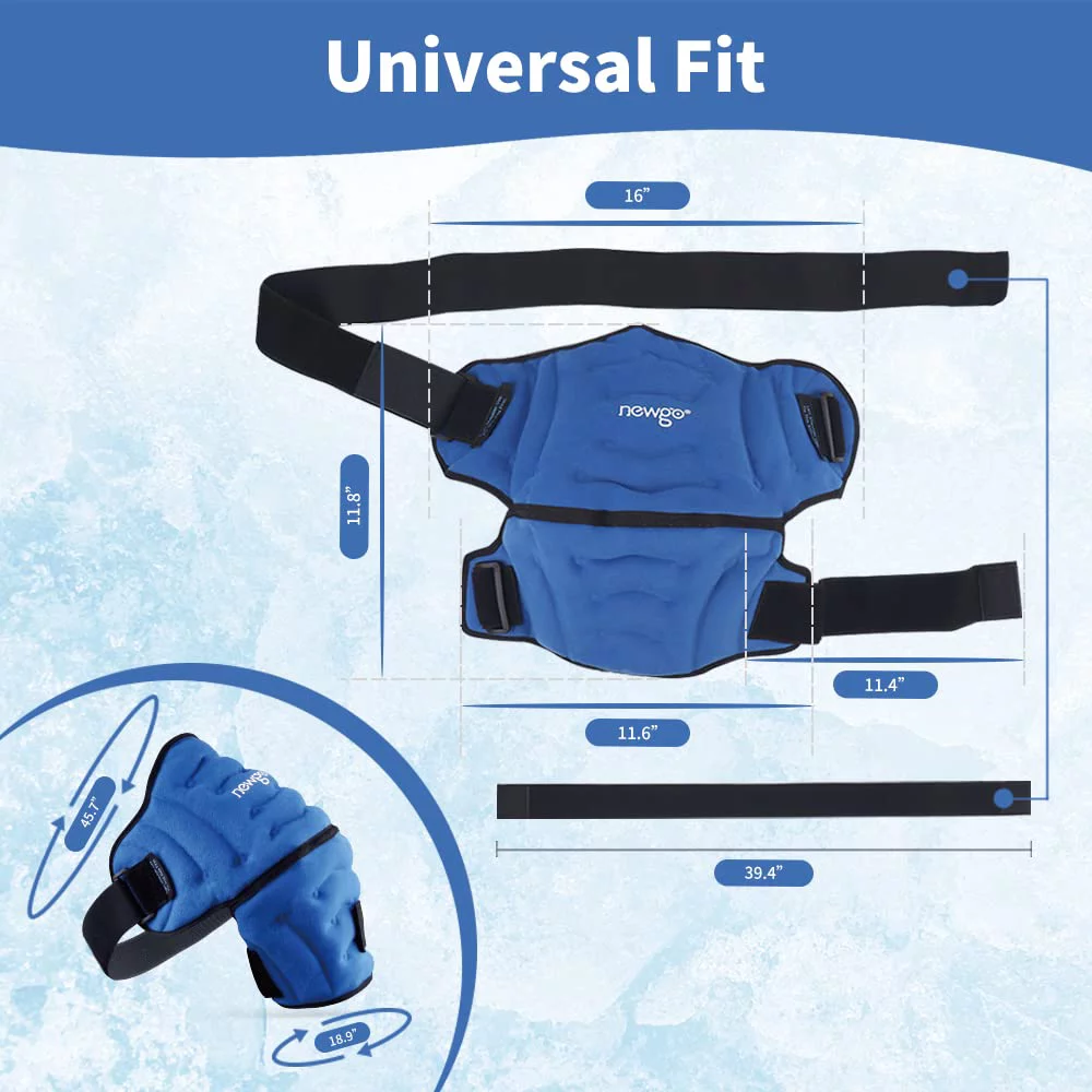 NEWGO Gel Ice Pack for Rotator Cuff Injuries Reusable Shoulder Ice Pack Cold Therapy Shoulder Ice Wrap for Shoulder Injuries, Bursitis, Swelling, Fits from 29.5