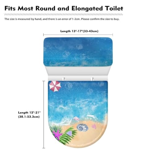 Christmas Bow Bell Toilet Tank Lid Cover and Toilet Seat Lid Cover 2 Pcs Set Toilets Covers with Elastic Cloth Fits Most Toilets Tanks & Lids