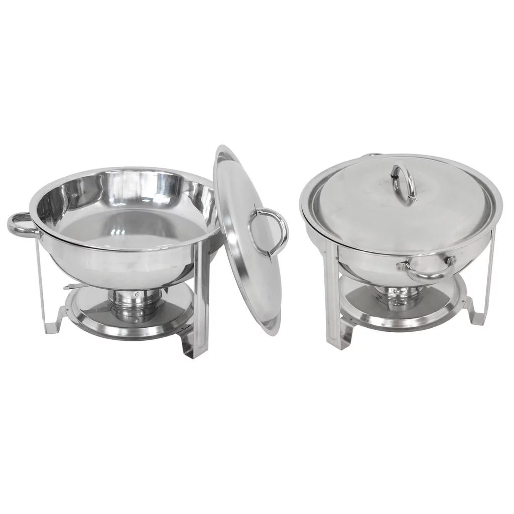 ZENY 2 Pack Chafing Dish Set, Buffet Catering, Stainless Steel Food Warmer, Round
