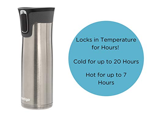 Contigo AUTOSEAL West Loop Vacuum-Insulated Stainless Steel Travel Mug with Easy-Clean Lid 20 oz Sake