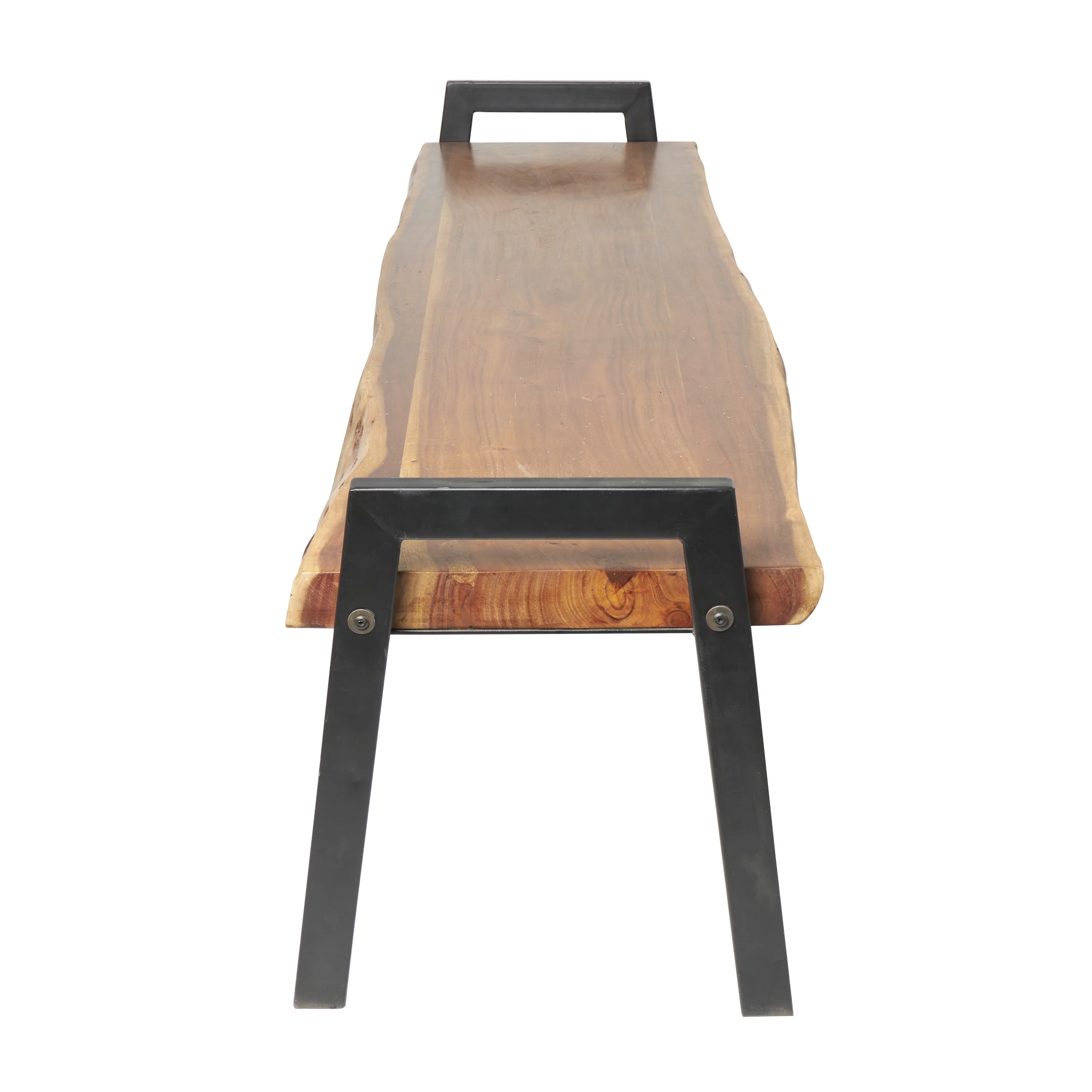 DecMode Wood Live Edge Top Bench, Brown