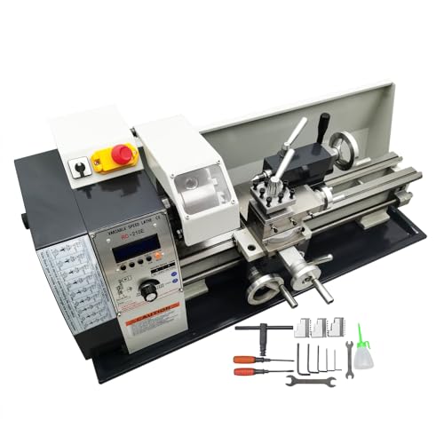 Electronic Pulse Precision Metal Lathe 1100W Brushless Motor Mini Metal Lathe MT5 Taper with 8