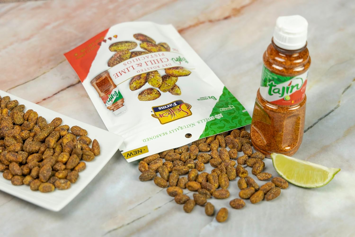 Tajin Seasoned Pistachio Kernels | No Shells | Tajin Clasico Chili Lime | Non-GMO Project Verified | Gluten Free | Vegan | Kosher | 5 Oz. Bag