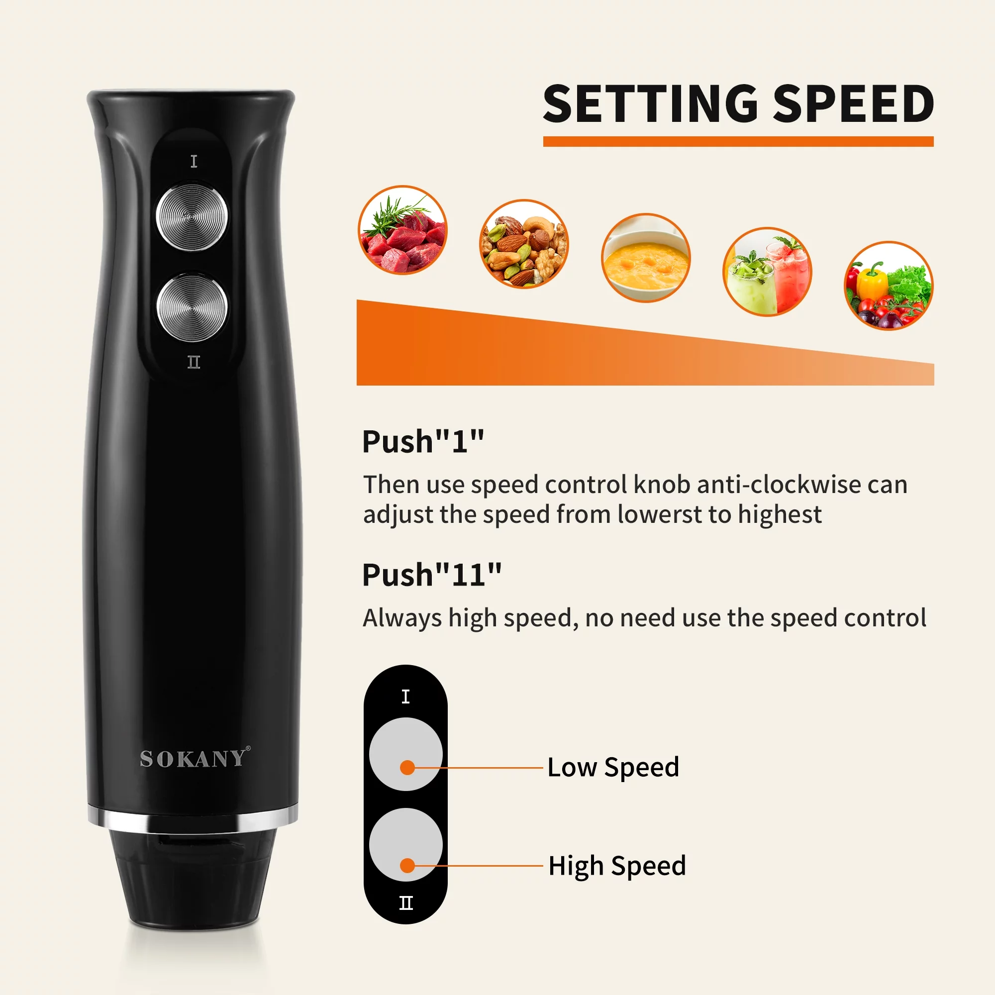 Uarter 4-in-1 Hand Electric Kitchen Blender Handheld Blender Meat Chopper Egg Whisker with Stainless Steel Blades for Baby Food Smoothies