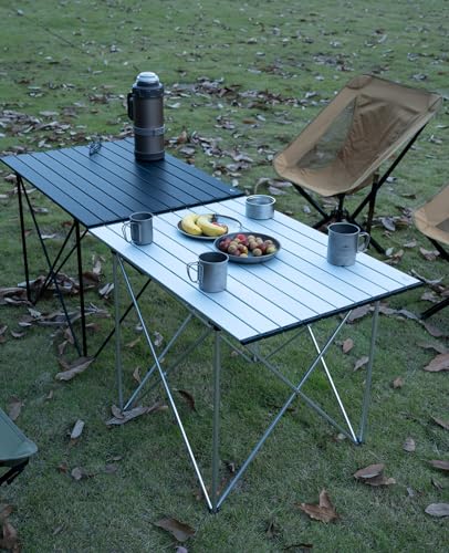 iClimb Ultralight Compact Camping Folding Table with Carry Bag (Blue - S)