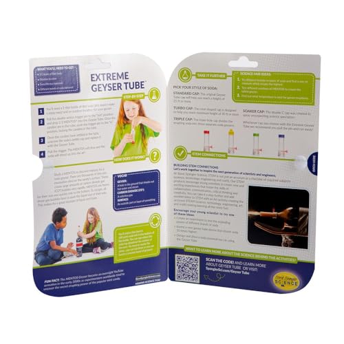 Steve Spangler Science Extreme Geyser Tube - Science Kit for Kids - Mentos & Soda Lab Experiment - Includes Tube, Candy, & Unique Spray Caps - Chemistry Magic - Classroom STEM Project