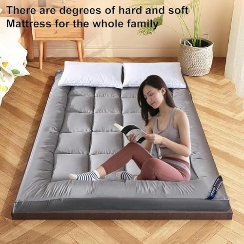 Futon Mattress Japanese Floor Mattress Full Size,Thick Folding Sleeping Pad Breathable Floor Lounger Guest Bed,Quilted Bed Mattress Topper Foldable Mattress