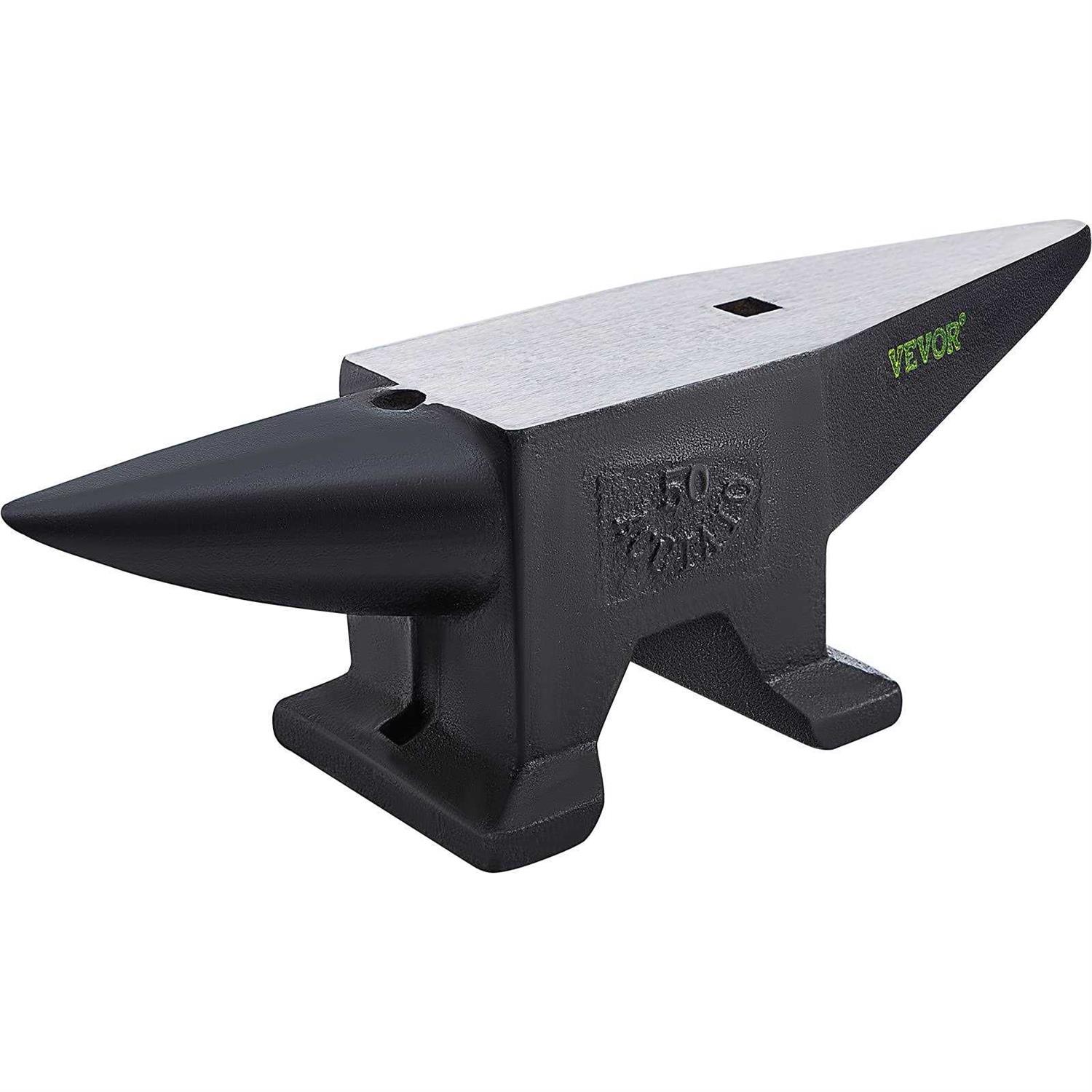 VEVOR Cast Iron Anvil, 110 Lbs Single Horn Anvil with Large Countertop and Stable Base - Shop Hardware Tools Online Store