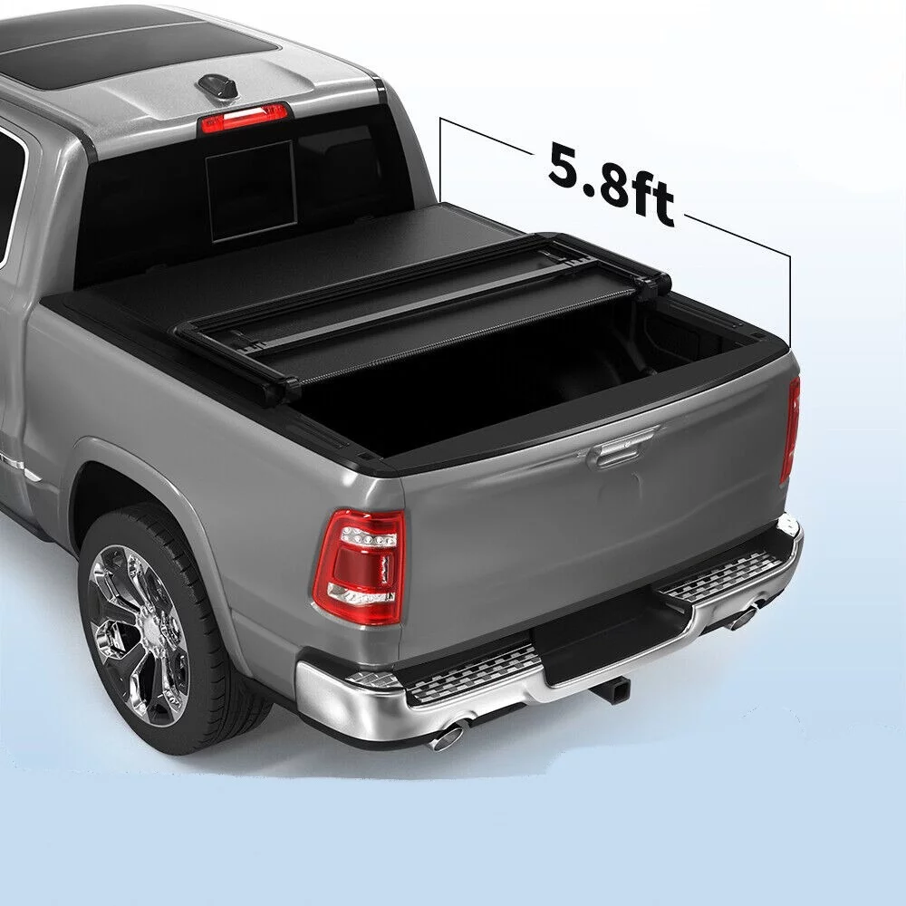 Ledkingdomus 5.8ft Soft Tri-Fold Truck Bed Tonneau Cover for 2014-2019 Chevy Silverado/GMC Sierra 1500