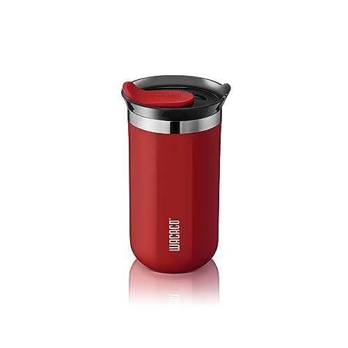 WACACO Octaroma Classico Vacuum Insulated Coffee Mug, Double-wall Stainless Steel Travel Tumbler With Drinking Lid, 6 fl oz (180ml), Carmine Red