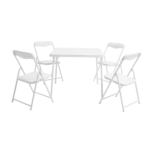 Flash Furniture Mindy Kids 3-Piece Folding Square Table and Chairs Set for Daycare and Classrooms, Children's Activity Table/Chairs Set, Multicolor