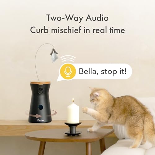 Furbo Mini Pet Camera - Unlock Camera & Smart Features w/Paid Plan: Home Security with Dog & Cat Safety Alerts, 2-Way Audio, Mountable Smart Cam w/Phone App (Subscription Required, 3mo Minimum)