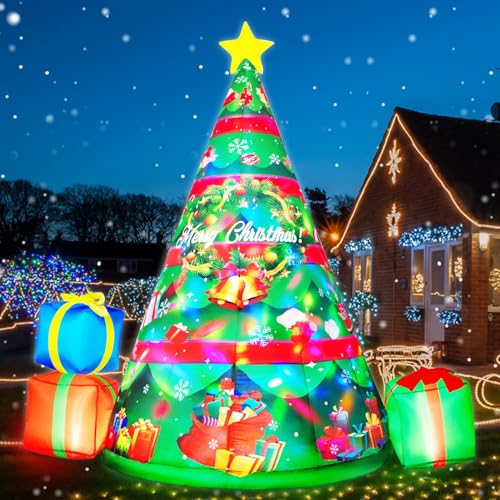 6FT Christmas Inflatable Decorations Hanging Santa Built-in Bright LEDs, Climbing Santa Claus with Gift Bag Christmas Roof Blow Up Yard Inflatables Decoration for Window Wall Outdoor Xmas New Year