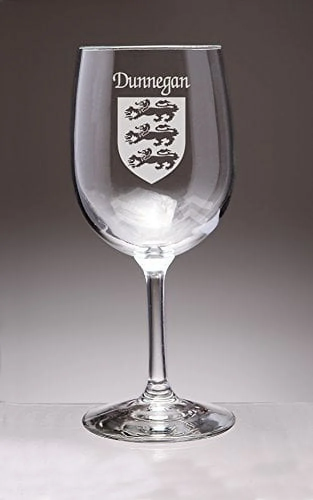 Dunnegan Irish Coat of Arms Wine Glasses - Set of 4 (Sand Etched)