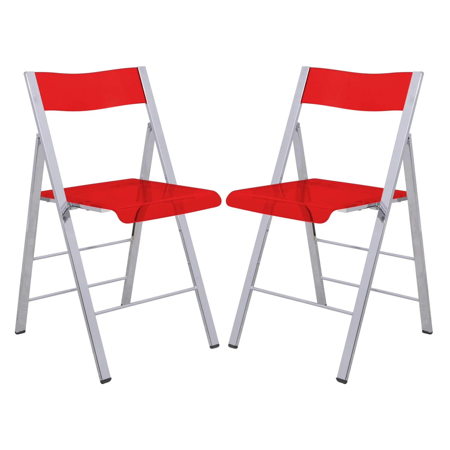 HomeStock Retro Renaissance Modern Acrylic Folding Chair, Set of 2