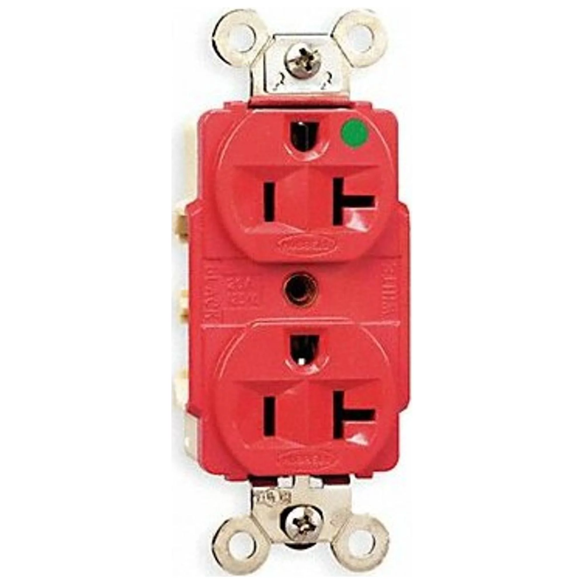 Hubbell Receptacle,Red,15 A,2P3W,Back; Side,1PK  HBL8200RED