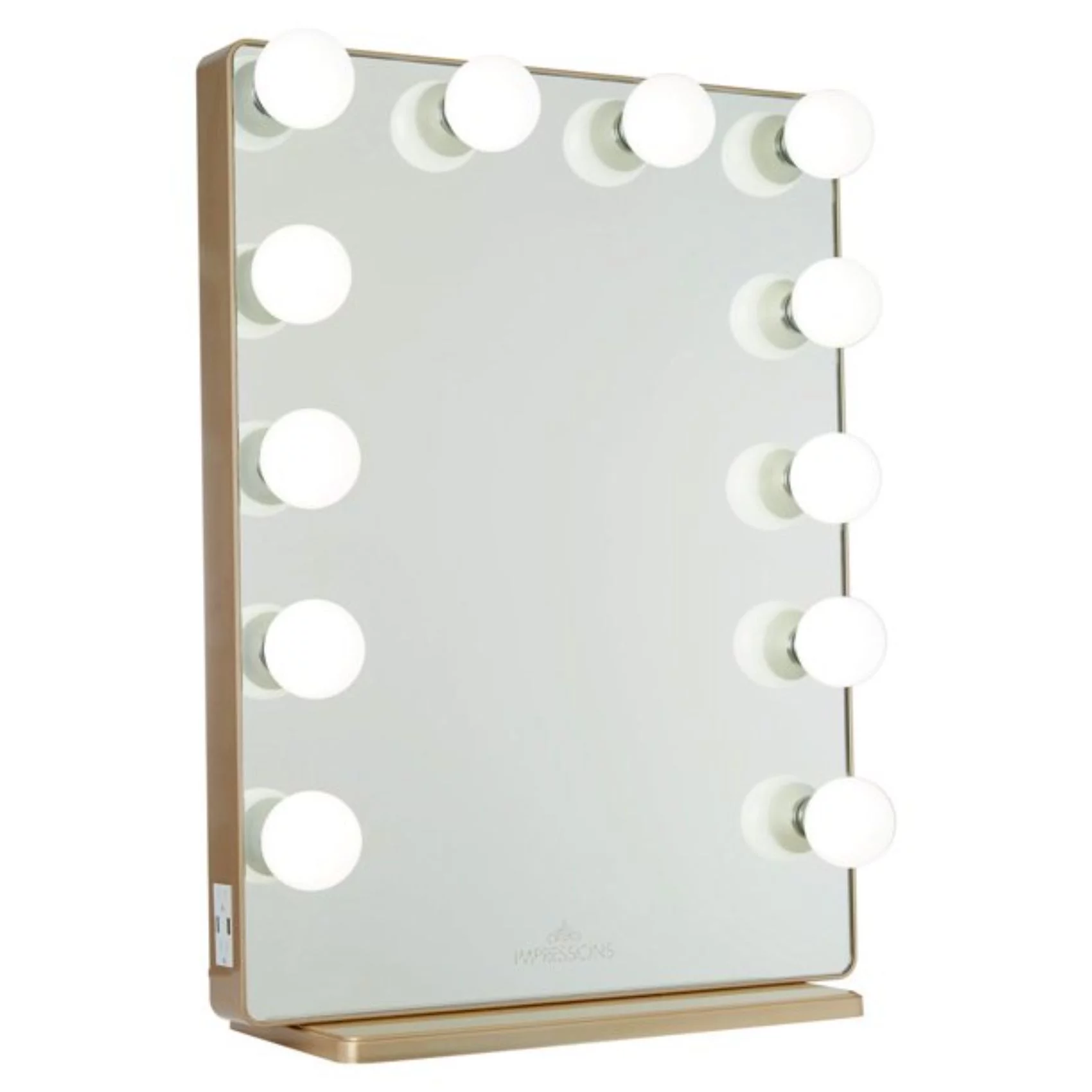 Impressions Vanity Hollywood Glow XL 2.0 LED Makeup Mirror with with 12 Bulbs, Wall Mounted (Champagne Gold)