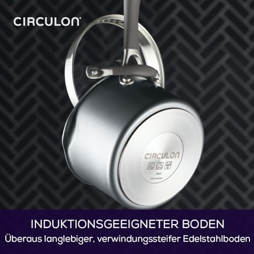 Circulon A1 Series with ScratchDefense Technology Nonstick Induction Stockpot with Lid, 8 Quart, Graphite