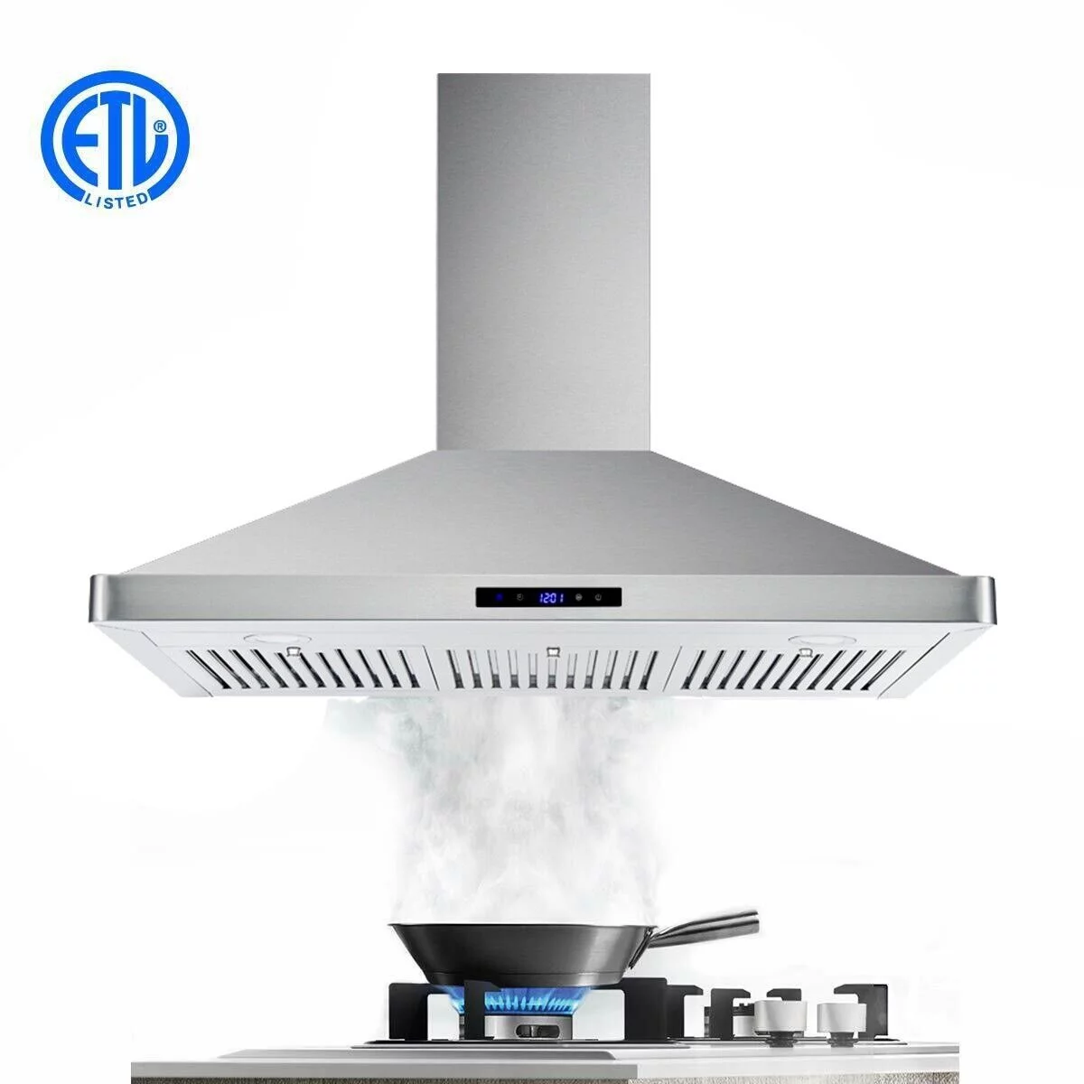 Tieasy 36 inch Wall Mount Range Hood Stainless Steel Kitchen Stove Vent 700CFM 3-Speed Fan Hood