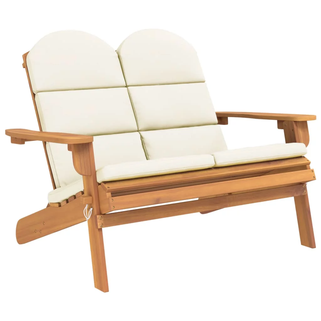 Carevas Adirondack Patio Bench with Cushions 49.6